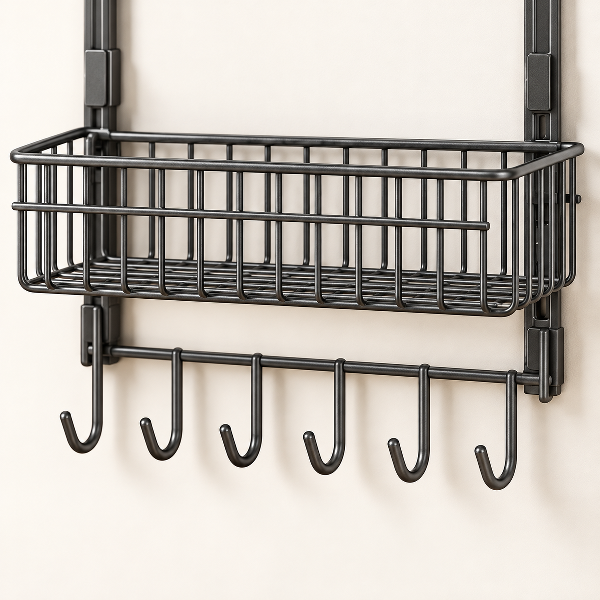 Delunie Three-Tier Refrigerator Side Organizer — Dark Gray — product detail — product illustration