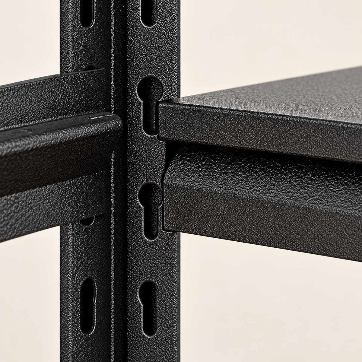 Black Five Shelf Kitchen Storage Rack — detail — product illustration