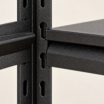 Black Five Shelf Kitchen Storage Rack — detail — product illustration