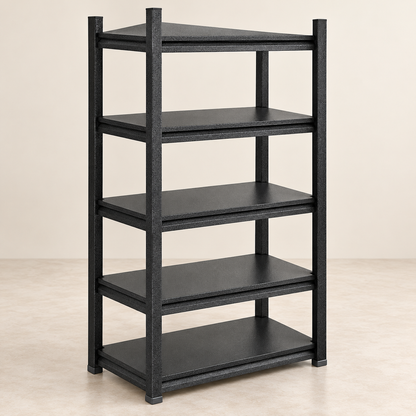 Black Five Shelf Kitchen Storage Rack — product view — product illustration
