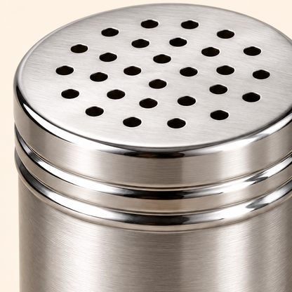 Silver Perforated Seasoning Shaker — detail — product illustration