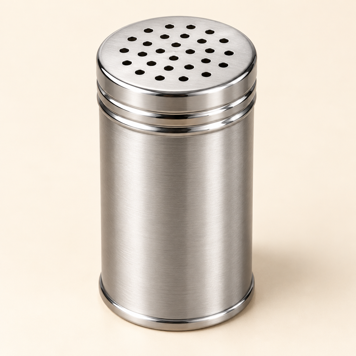 Silver Perforated Seasoning Shaker — product view — product illustration
