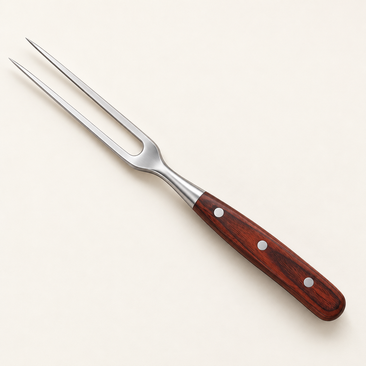 Wood Handle Two Prong Carving Fork — product view — product illustration