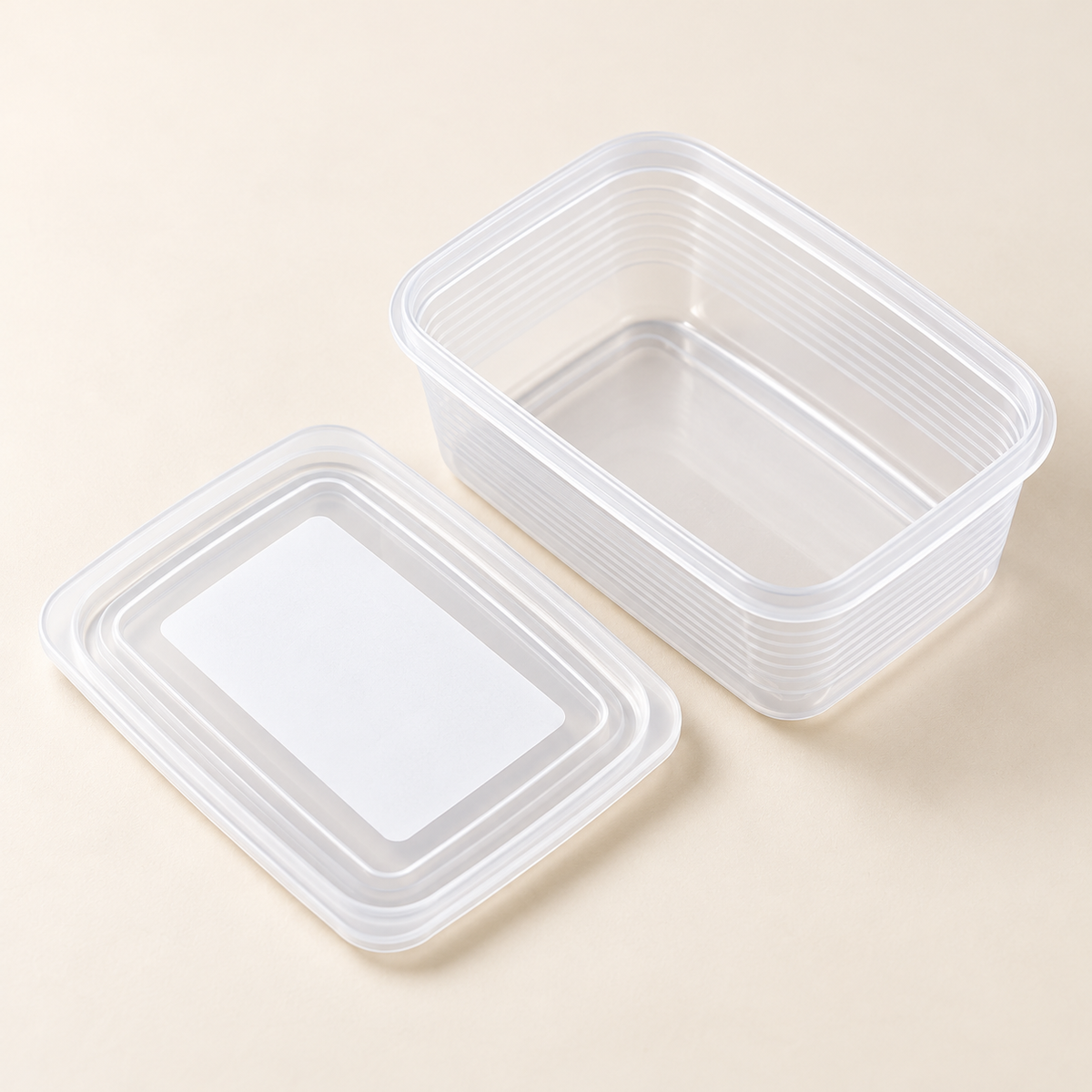 Clear Rectangular Food Storage Box — product view — product illustration