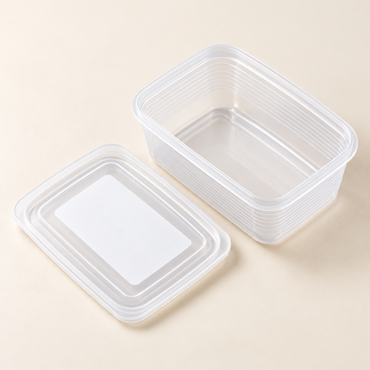 Clear Rectangular Food Storage Box — product view — product illustration