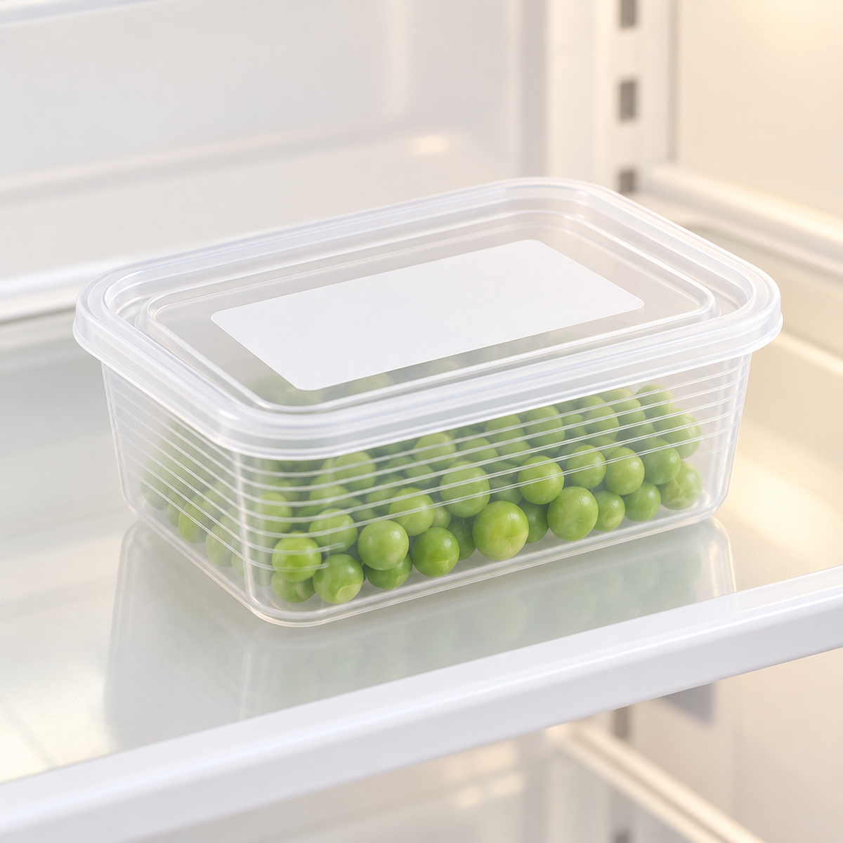 Clear Rectangular Food Storage Box — styled scene — product illustration