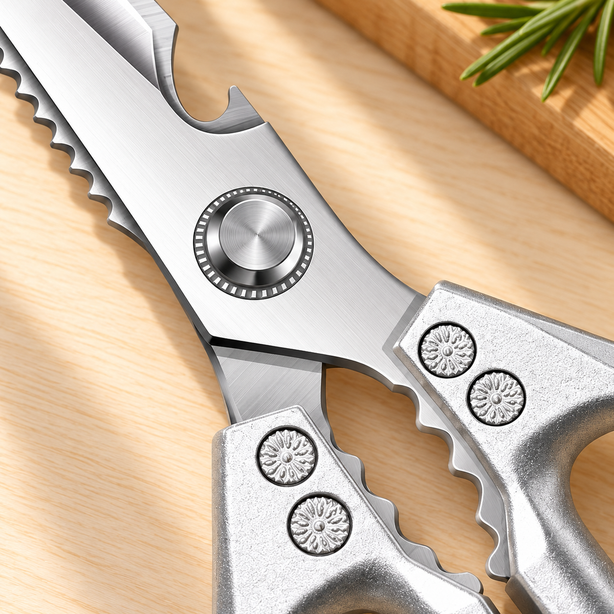 Metal Kitchen Shears — detail — product illustration
